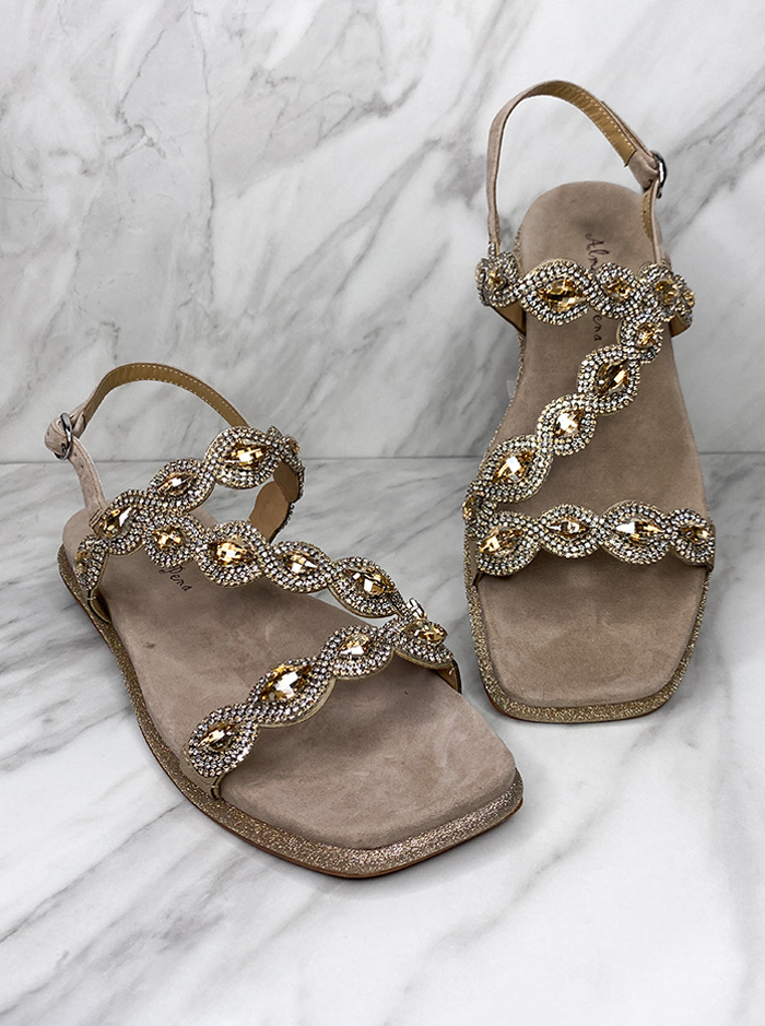 V23381 Flat Gemstone Sandals - Suede Vision (Alma en Pena)